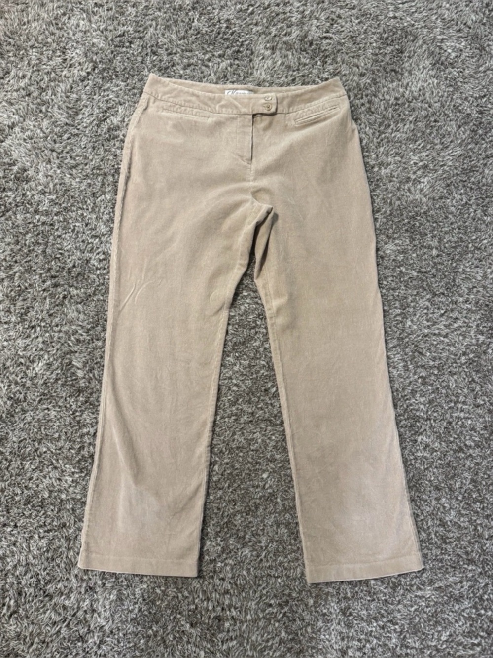 Dressbarn Womens Size 14 Beige Corduroy Casual Pants EUC